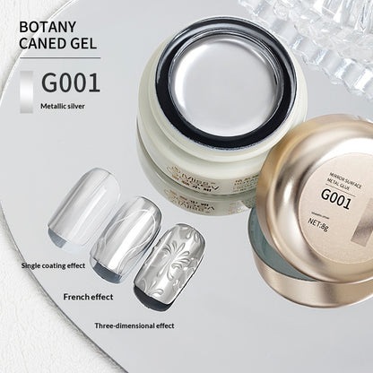 Flüssiger, spiegelnder Metallic-Gel-Nagellack im japanischen Stil