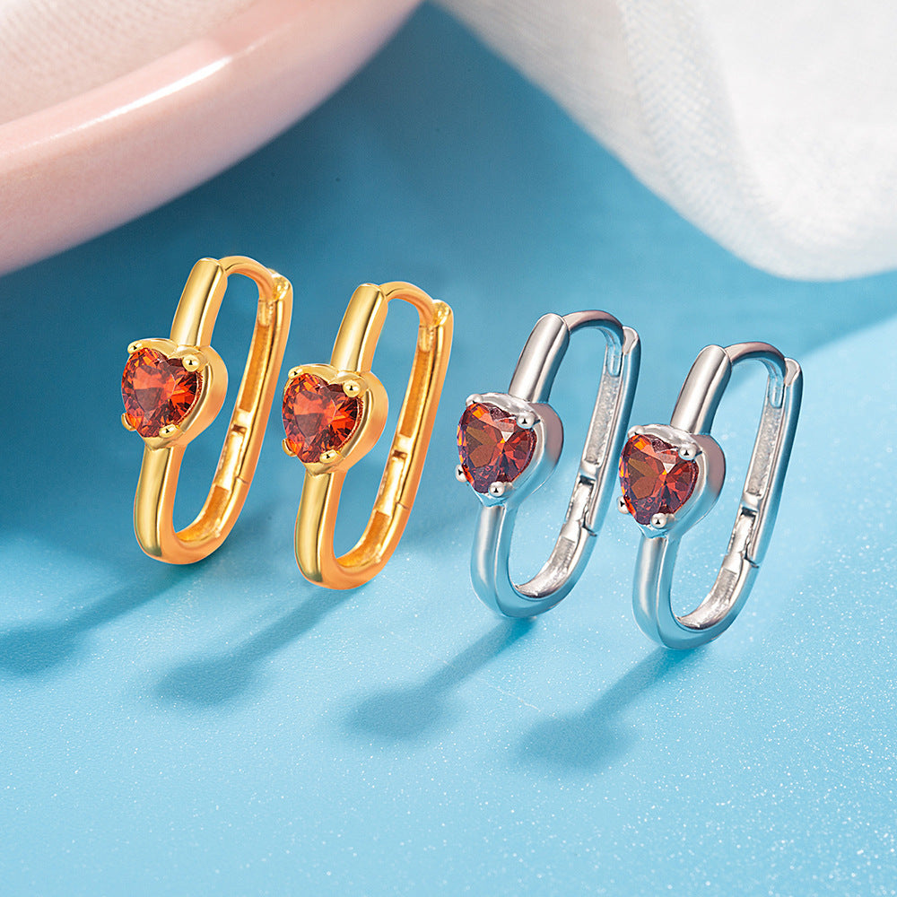 Schlichte und stilvolle geometrische Zirkon-Ohrclips für Damen