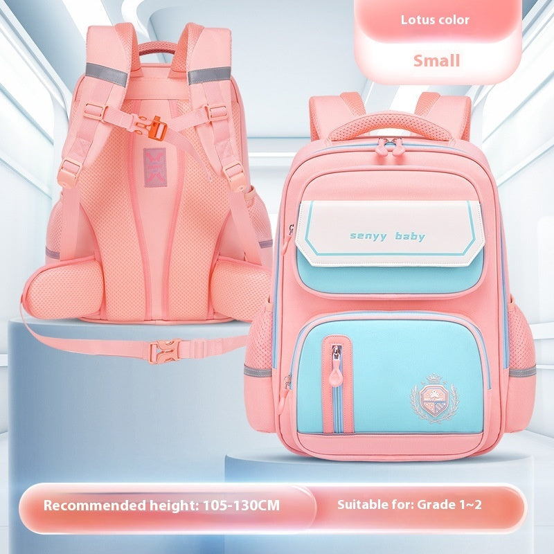 Kinderrucksack mit Rückenprotektor und wasserabweisendem, großem Fassungsvermögen aus Oxford-Gewebe 