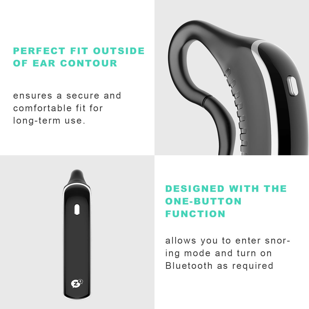 24-Stunden-Bluetooth-Anti-Schnarch-Gerät, Ladefunktion, Schnarch-Ohrhörer, Schlafhilfe, analysiert Schlafdaten, für besseren Schlaf