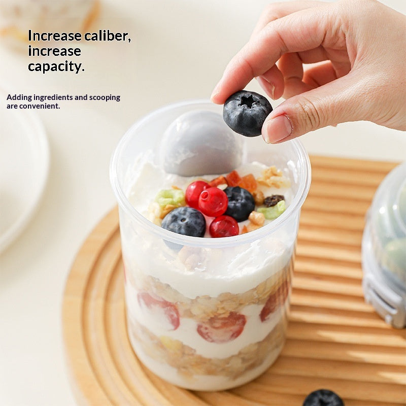 Double-layer Portable Light Food Salad Cup With Fork And Spoon, Leak-proof Sealed Lunch Box