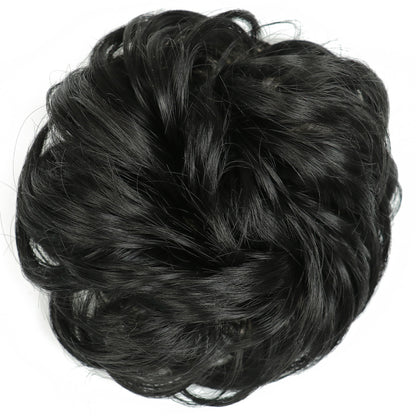 Fluffy Natural Hair Bag Long Beard Bun Artificial Hair Bun
