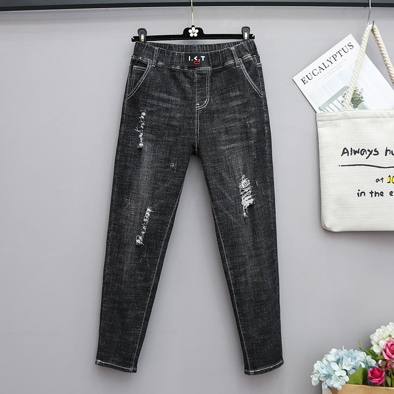 Stretch-Jeans mit hohem Bund für Damen in Übergrößen