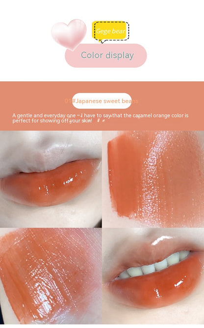 Glatter, glänzender Lippenstift, Farbspiegel