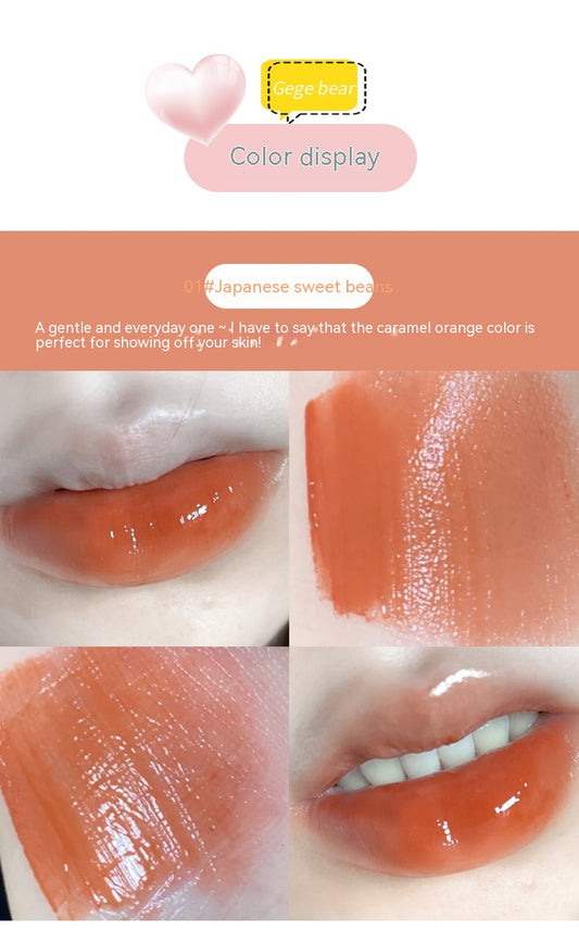 Glatter, glänzender Lippenstift, Farbspiegel