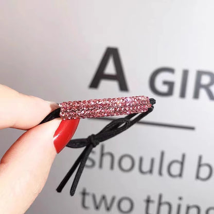 Damen-Pferdeschwanz-Haarring mit Kristall-Haaraccessoires, halber Haargummi, Diamant