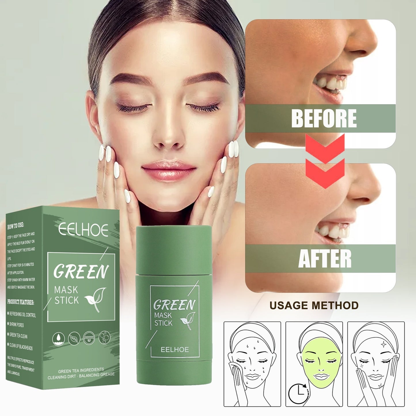 Deep Cleaning And Moisturizing Facial Mask Stick Shrinks Pores