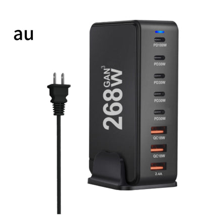 268W Gallium Nitride PD ChargerMulti-functional Desktop 5 C3A New 8-port Adapter