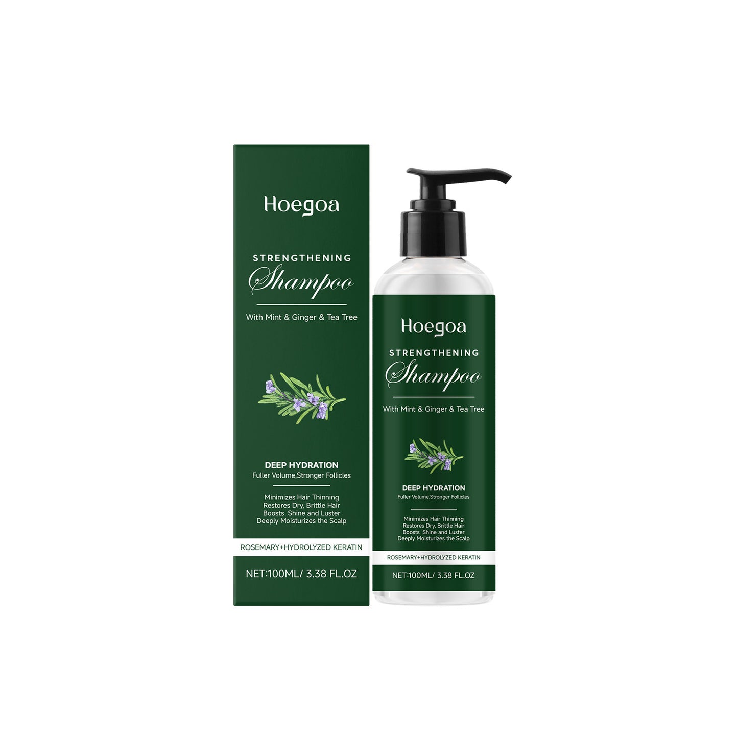 Rosemary Care Sanftes Shampoo zur Reinigung und Pflege der Kopfhaut für natürliches und flauschiges Haar