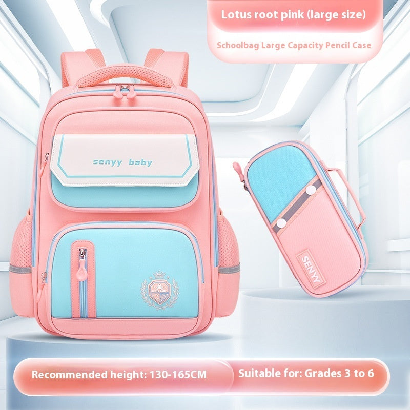 Kinderrucksack mit Rückenprotektor und wasserabweisendem, großem Fassungsvermögen aus Oxford-Gewebe 