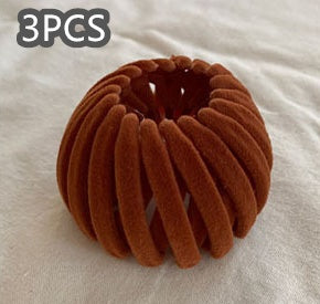 Velvet Bird's Nest Hairpin Lazy Hair Band For Bun Haircut Hair Band Girl's High Ponytail Barrettes