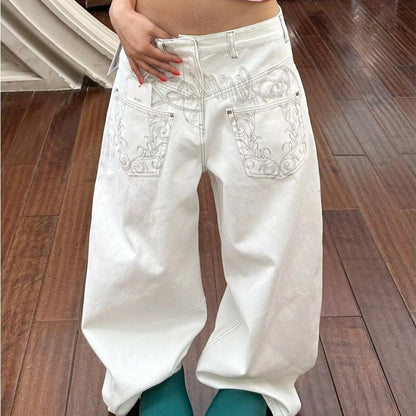 Hochwertige, hochgeschnittene Jeans mit geradem Bein für Damen