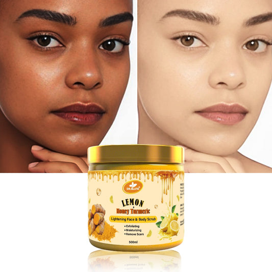 Lemon & Honey Turmeric Body Scrub Lightening Face & Body Whitening Skin Care 500ml