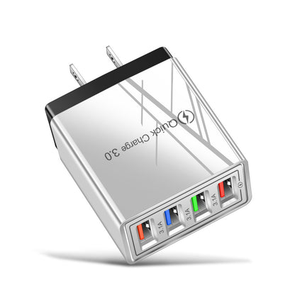 USB-Ladegerät Quick Charge 3.0 4-fach Adapter für Tablets, tragbares Wandladegerät, Schnellladegerät