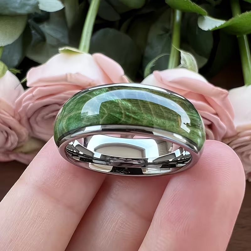 Eleganter grüner Holzmaserungsring