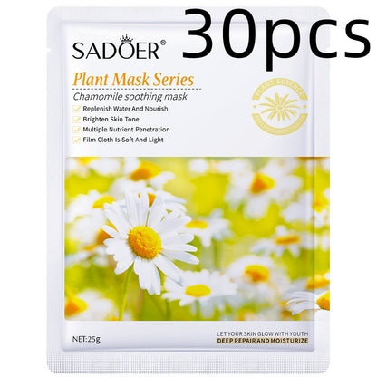 Einfache feuchtigkeitsspendende Gesichtsmaske mit Pflanzen und Früchten