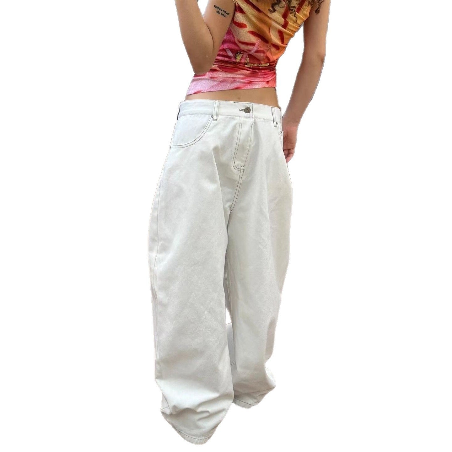 Hochwertige, hochgeschnittene Jeans mit geradem Bein für Damen