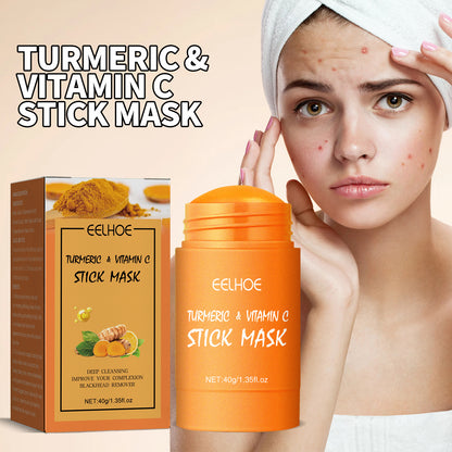 Ingwer-Gelbe Schlamm-Gesichtsmaske, feste Gesichtsmaske gegen Akne, verkleinert die Poren bei geschlossenem Mund