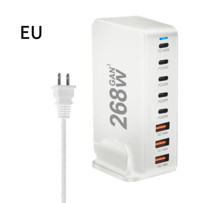 268W Gallium Nitride PD ChargerMulti-functional Desktop 5 C3A New 8-port Adapter