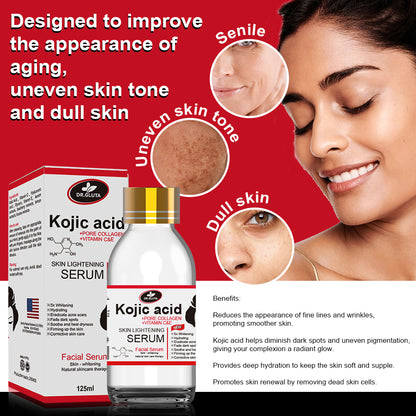 Kojisäure-Serum zur Hautaufhellung. Enthält Kojisäure. Für ungleichmäßigen Hautton und fahle Haut. Natürliches Hautpflege-Gesichtsserum. 