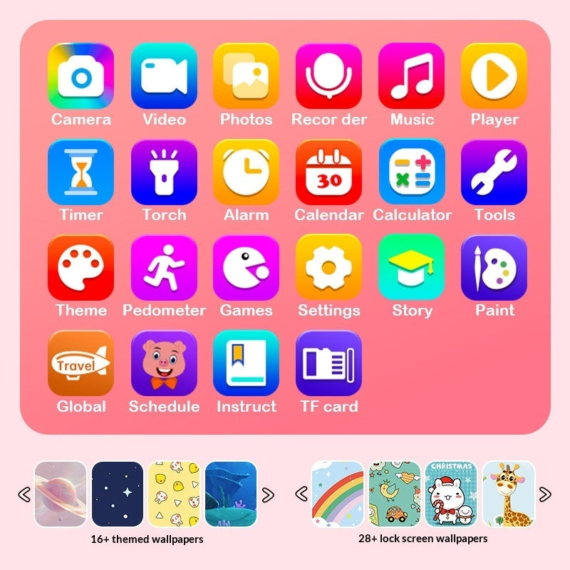 Neues Kinderhandy mit Dual-Kamera und Touchscreen für frühkindliche Bildung