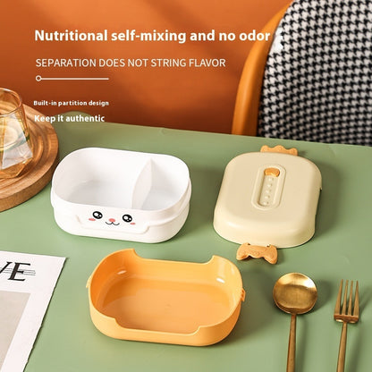 Children Student Portable Divided Lunch Box