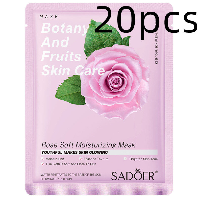 Einfache feuchtigkeitsspendende Gesichtsmaske mit Pflanzen und Früchten