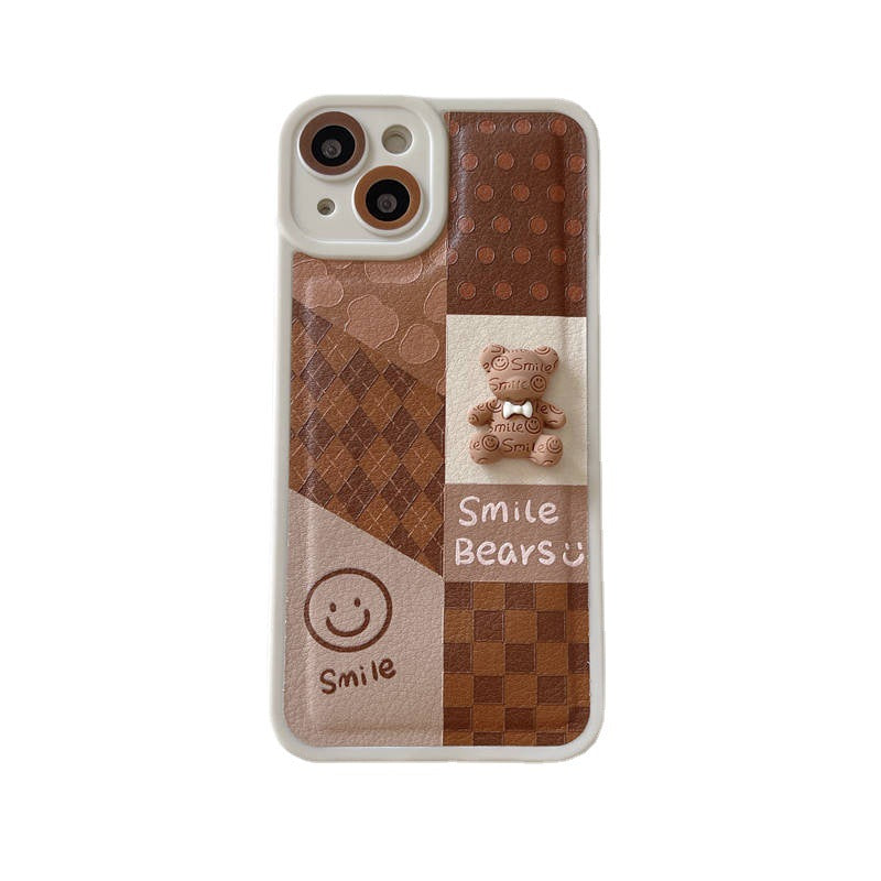 Hochwertige Handyhülle aus Leder und Silikon mit Stoßschutz