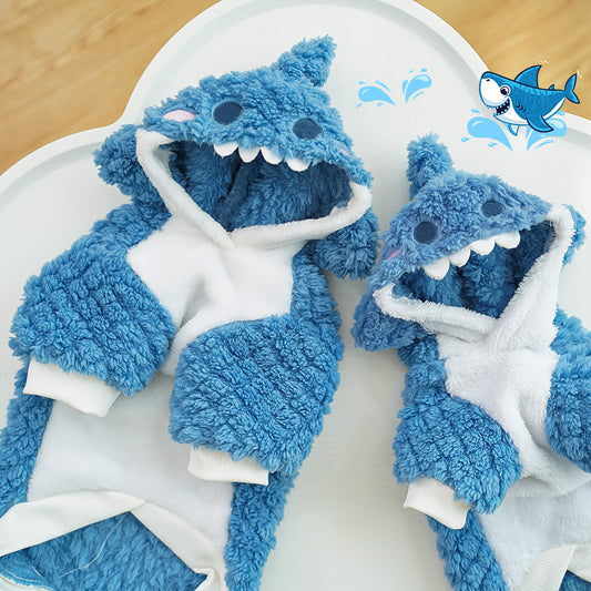 Niedliche Hai-Plüschkleidung, dick, für Haustiere wie Hunde und Katzen