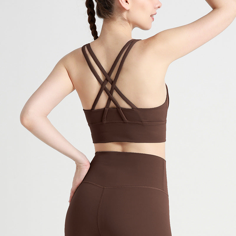 Running Shockproof Sports Bra European And American Cross