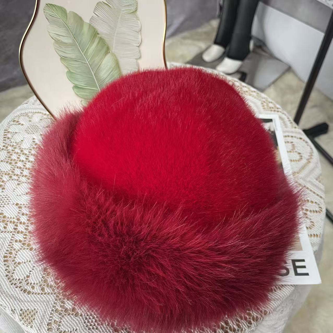 Plüschige mongolische Mütze für kaltes Wetter, warme, fleecegefütterte Wintermütze für Damen