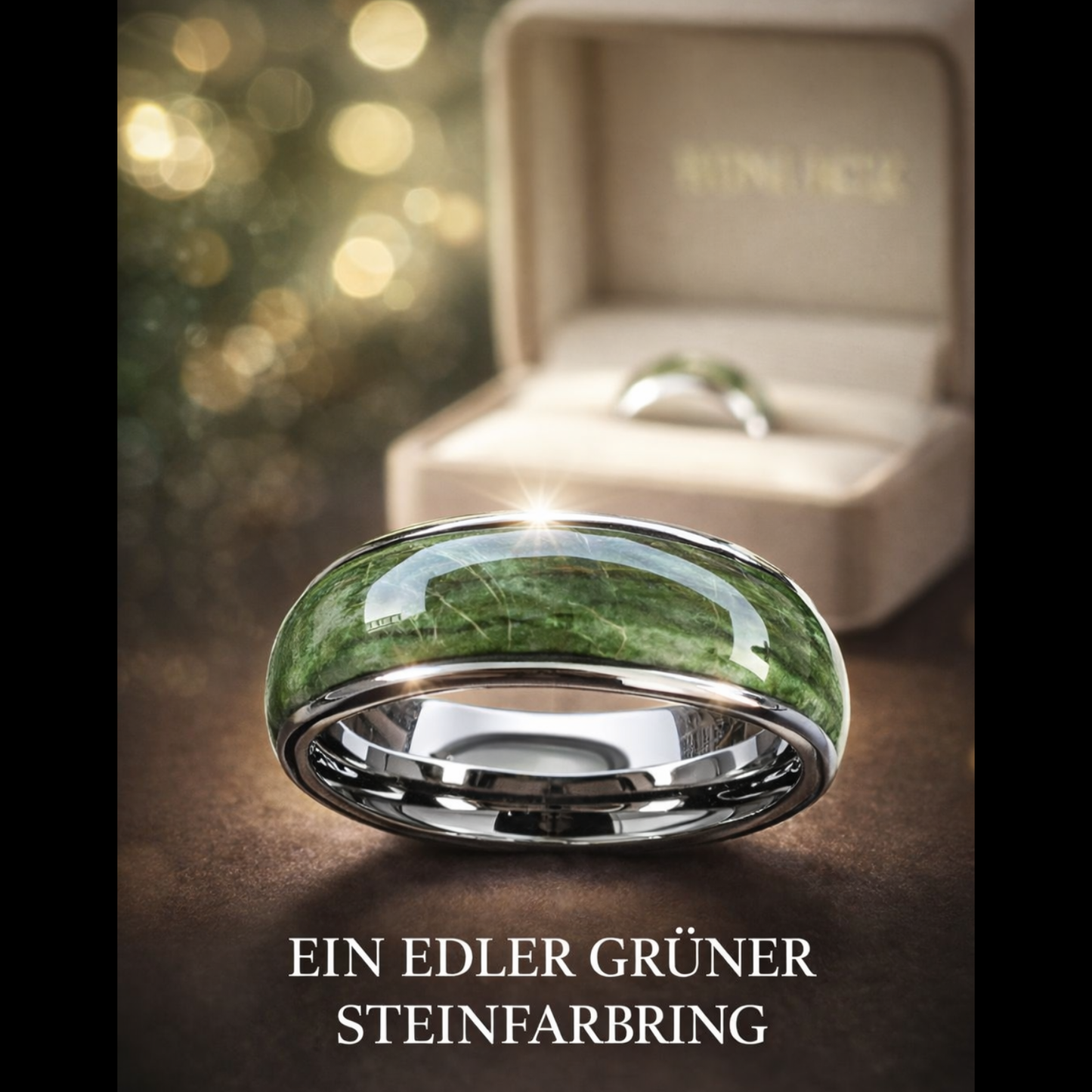 Eleganter grüner Holzmaserungsring